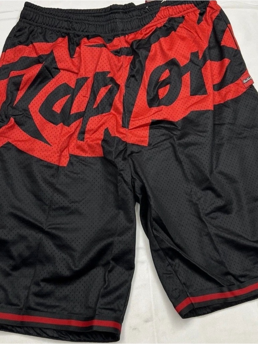 Mitchell & Ness Black and Red Athletic Mesh Shorts XLT